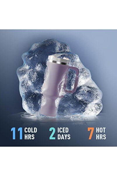 Generic 40 oz tumbler with handle Travel Mug Straw Covers Cup with Lid Insulated Quencher Stainless