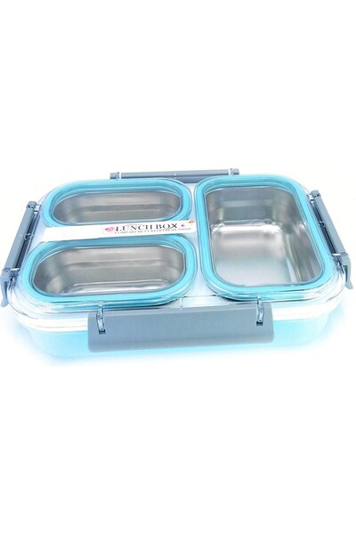 Limmy Stainless Steel Storage Container with Compartments Leakproof Lunch Box 1200 ml - Blue