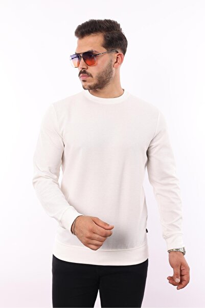 rugatchi Waffle Woven Crew Neck Sweatshirt – Cotton Viscose Regular Fit Exclusive