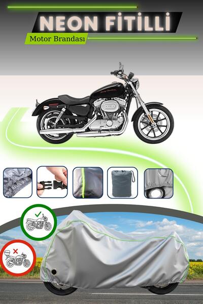 Cemku Fast قماش دراجة نارية رمادي اللون متوافق مع نيون فيتيل هارلي ديفيدسون سبورتستر 883 منخفض التوافق