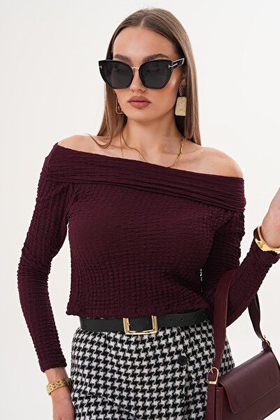 ŞİMAL Women's Madonna Collar Wrinkled Blouse 255269 -