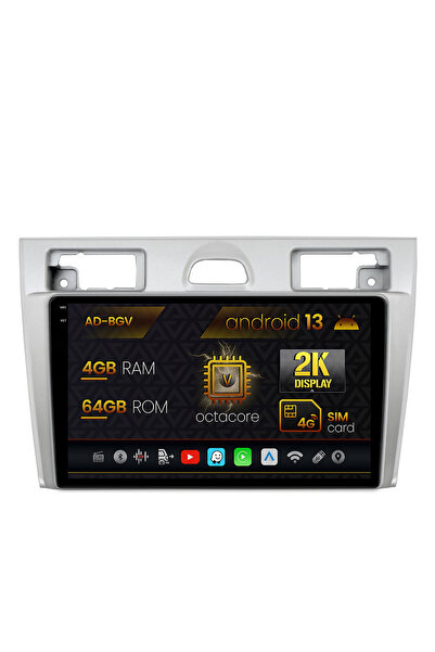 AutoDrop Navigatie Ford Fiesta (2002-2008),Android 13,V-Octa/4GB RAM+64GB ROM...