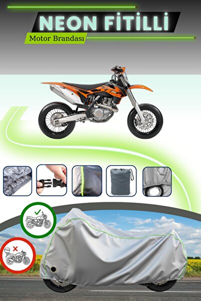 Cemku Fast غطاء محرك متوافق مع KTM 450 SMR باللون الرمادي النيون قماش مجدّل