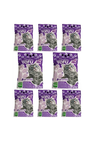 MON PETIT AMI Pachet 8 x Nisip pentru pisici Tofu LAVANDA 5L