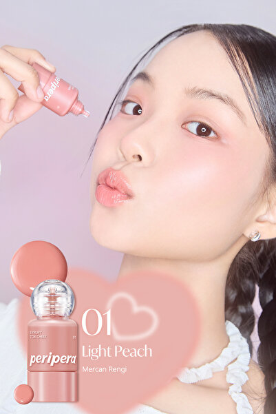 PERIPERA İnce Yapılı, Ciltle Bütünleşen, Pigmentli Likit Allık Syrupy Tok Cheek (01 Light Peach)