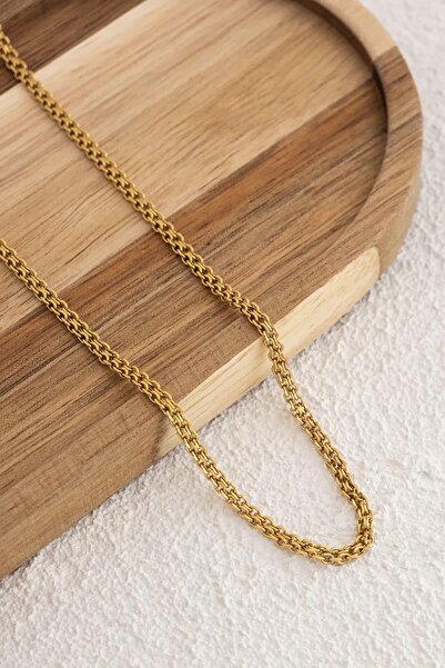 ByFlorya Jewelry Çelik Örme Erkek Zincir Kolye Forse Zincir 3mm Kararmaz