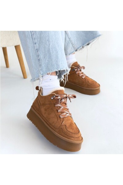 Zerenyus Muden Premium Taba Süet Bağcıklı Bot