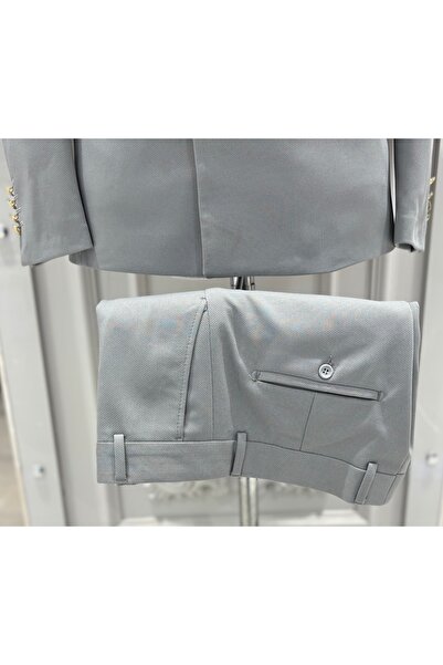 SABRİ ZENGİN Erkek Kruvaze Slim Fit Takım Elbise