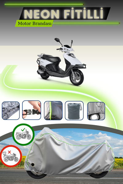 Cemku Fast قماش دراجة نارية رمادي اللون متوافق مع نيون فيتيل RKS سبونتيني 110...