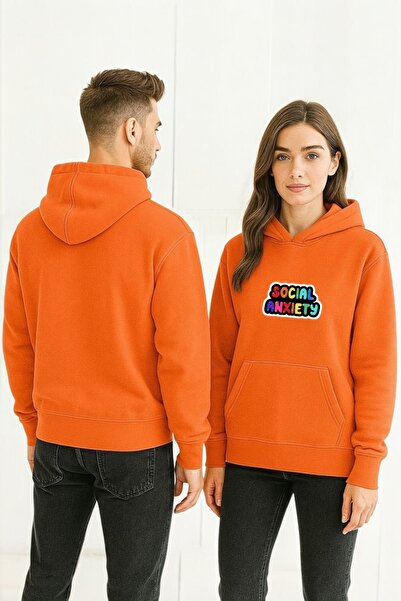 ArtYus Anxietatea socială Colorat cu imprimeu cu glugă Swea tricou