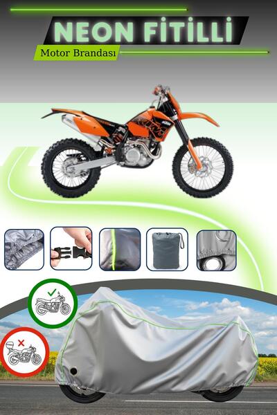 Cemku Fast غطاء محرك متوافق مع KTM 450 EXC باللون الرمادي النيون قماش مجدّل