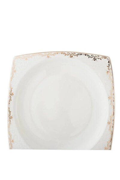 ORIAN 6-piece square porcelain decorated dessert, fruit and breakfast plate set