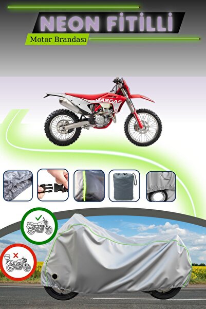 Cemku Fast غطاء محرك متوافق مع غاز غاز EC 250 F باللون الرمادي النيون قماش مجدّل