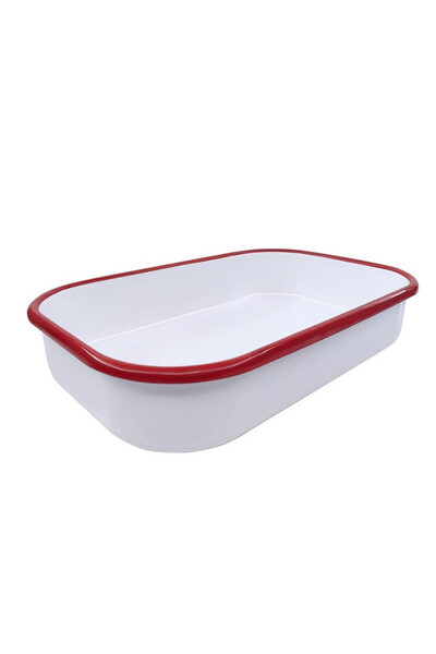 Voltz Oliver Baking Tray OV51222KS41, Rectangular, 41 cm, Enameled steel, Induction, White/red
