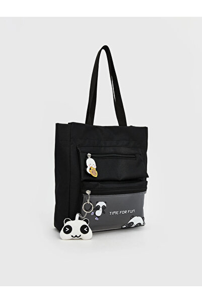 LC Waikiki Lcw Accessories Black Printed Girl's Shoulder Bag