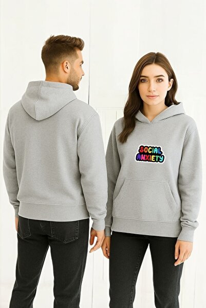 ArtYus Anxietatea socială Colorat cu imprimeu cu glugă Swea tricou