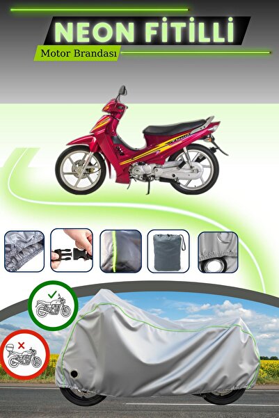 Cemku Fast قماش دراجة نارية متوافق مع Gray Lock Neon Fitilli Kanuni Elite 100