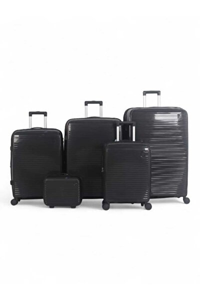 AVIATOR Luxury Complete Luggage Set - 5 Pieces of Shatter-Resistant Polypropylene (Large Sizes & Superior Features)