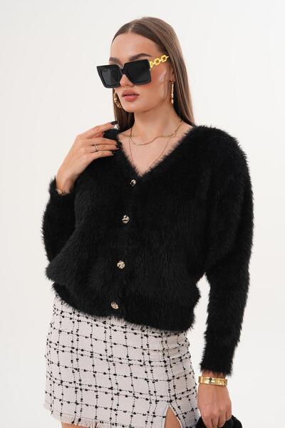 ŞİMAL Women's Bearded Knitwear Knitted Cardigan 255131 -