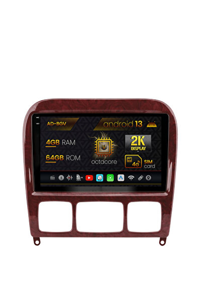 AutoDrop Navigatie Mercedes Benz S-Class (1998-2005),Android 13,V-Octa/4GB RAM+64GB ROM,9.5"