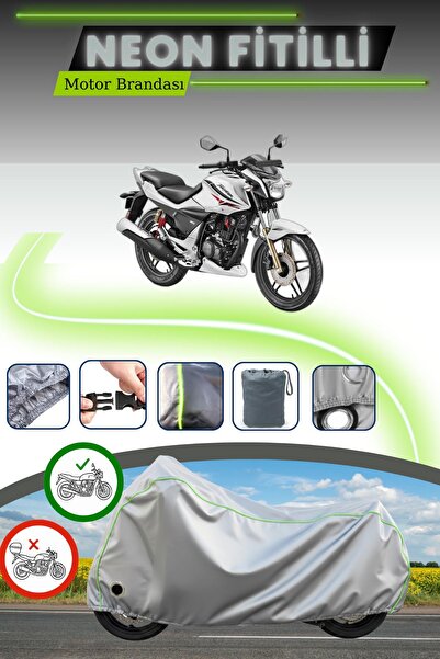 Cemku Fast غطاء محرك السيارة رمادي نيون قماش مجدّل متوافق مع هيرو تي سبورت