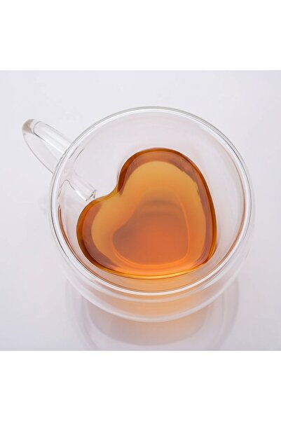 Köken Double-walled borosilicate glass Mug 250ml, heart-shaped cup, for hot/cold drinks, Transparent