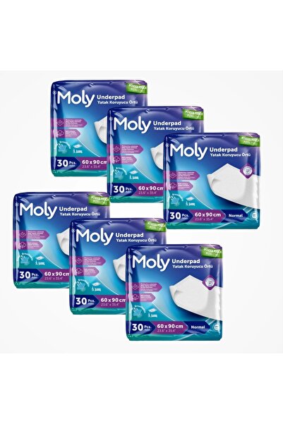 Moly Yatak Koruyucu 60cm x 90cm 30'lu Paket x 6 (180 Adet)