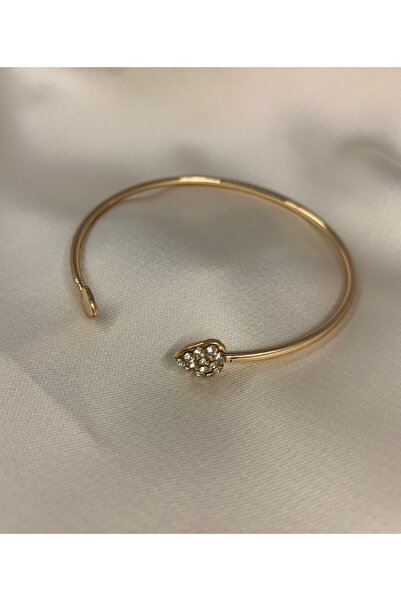 Z&T ACCESORIES Heart Stone Clamp Bracelet
