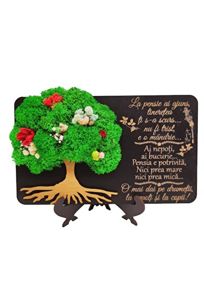 OEM Tablou cu licheni personalizat cu mesaj de pensionare pentru Bunici, Fami...