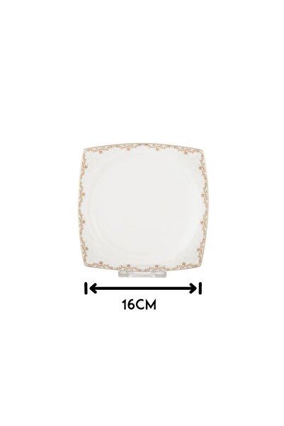 ORIAN 6-piece square porcelain decorated dessert, fruit and breakfast plate set