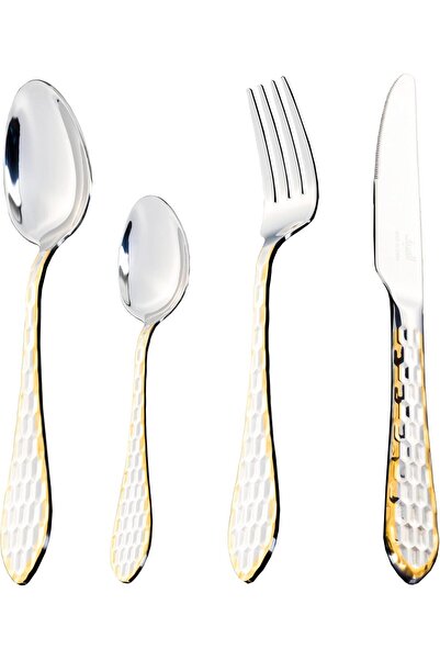 ALSAIF 24 Pieces, Stainless Steel Cutlery Set from ALSAIF, Golden/Silver