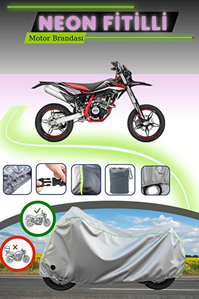 Cemku Fast قماش دراجة نارية رمادي اللون متوافق مع نيون فيتيل بيتا RR 4T 125 موتارد