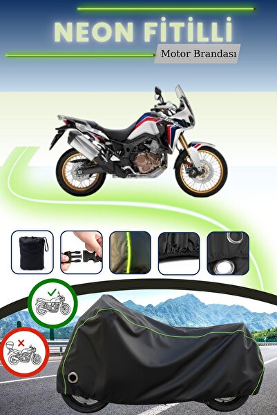 Cemku Fast غطاء محرك أسود نيون قماش مجدّل متوافق مع هوندا CRF1100L أفريكا توي...