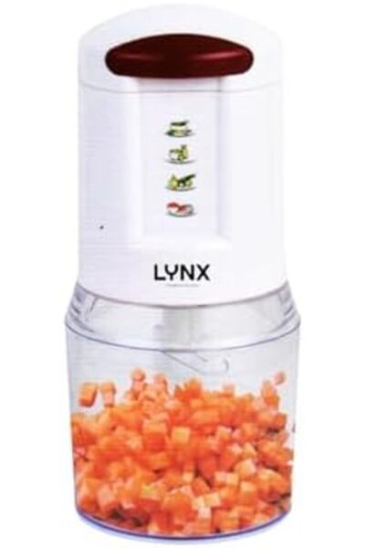 LYNK Electric Chopper 400W by Lynx | 4 Blades for Fast Vegetable Cutting | Stainless Steel | Easy to Use,
