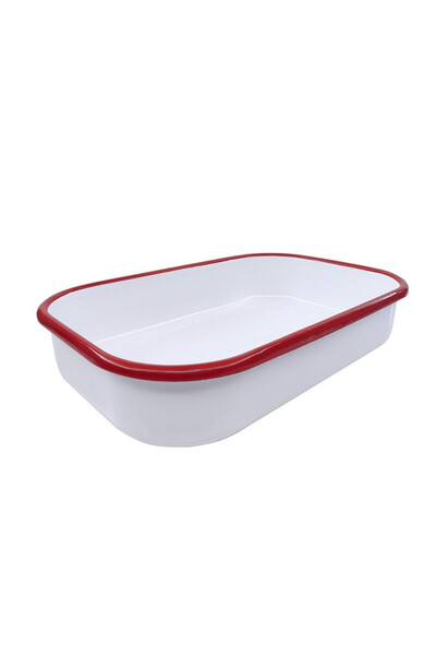 Voltz Oliver Baking Tray OV51222KS37, Rectangular, 37 cm, Enameled steel, Induction, White/red