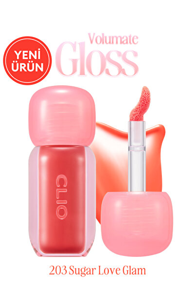 CLIO Pigmentli, Parlak Bitişli Dolgunlaştırıcı Lip Gloss Volumate Gloss 203 Sugar Love Glam