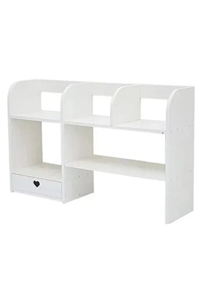 topbazar Etajera pentru Birou copii, cu 6 Compartimente si un Sertar, PVC, 55...