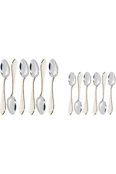 ALSAIF 24 Pieces, Stainless Steel Cutlery Set from ALSAIF, Golden/Silver