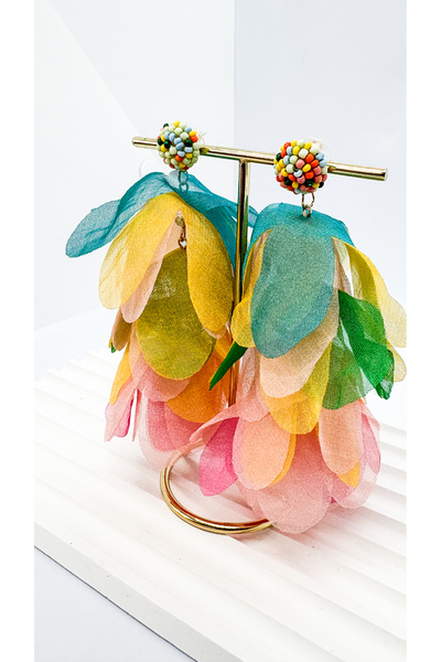SELİN ÖNER ACCESSORIES ÇOK RENKLİ BONCUKLU KÜPE