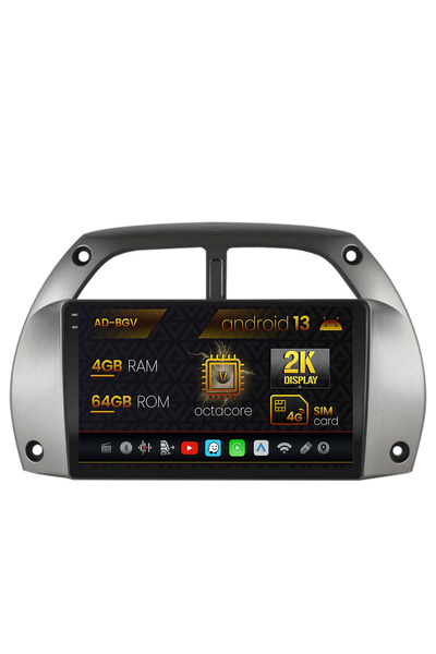 AutoDrop Navigation Toyota RAV4 (2001-2006), Android 13, V-Octa/4GB RAM+64GB ROM, 9.5"