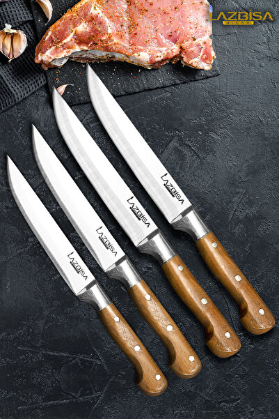 LAZBİSA Hand Craft Mutfak Bıçak Seti Et Ekmek Sebze Salata Börek Bıçağı 4 Lü Set HDS-35