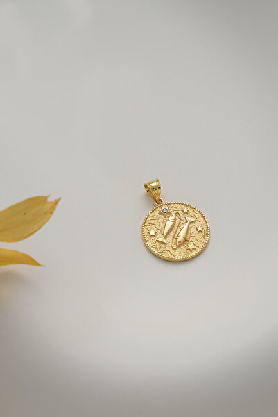 VeraDesignGold Balık Burcu Sembolü Altın Kolye Ucu-Zarif Balık Burcu Altın Ko...