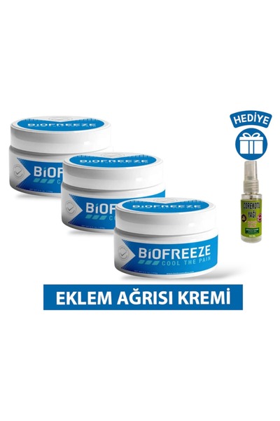 CİTY ZONE Biofreeze Kas, Eklem, Vücut Ağrılarında Etkili Bitkisel Krem 150 ML X 3 Adet + Çörek Otu Yağı HEDİYE