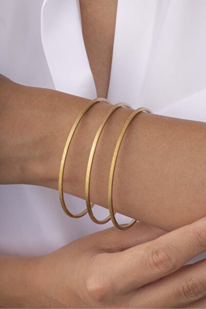Gümüş Pazarım Matte Look Triple Ajda Women's Steel Bracelet