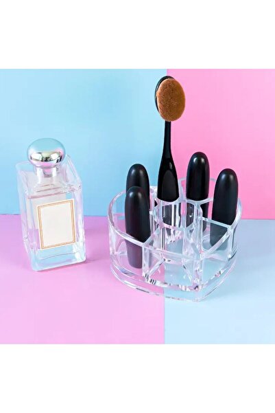 DAMMERUN Διαφανής Ακρυλική Θήκη Οργάνωσης Μακιγιάζ σε Σχήμα Καρδιάς — Οργανωτ...