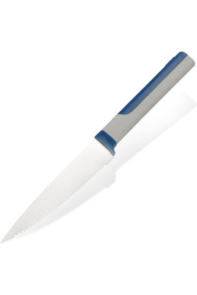 Tasty Cuțit de bucătărie zimțat 678242, Mâner moale, 11,5 cm, Oțel inoxidabil, Albastru