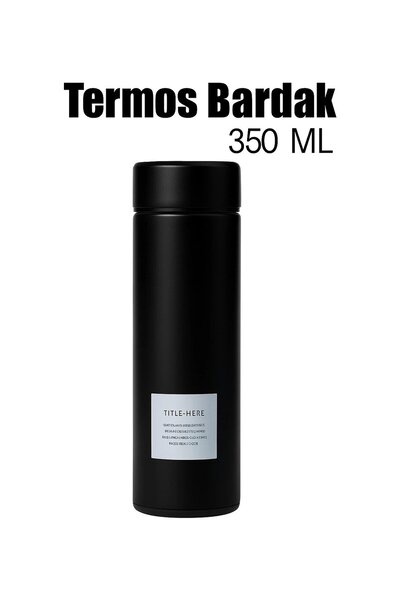 Limmy Stainless Steel Flask Thermos Water Bottle 350ml Vacuum Lid - Black