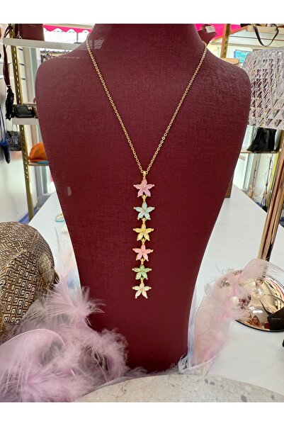 Özgü balı accessorize Renkli taşlı tasarım çiçek kolye