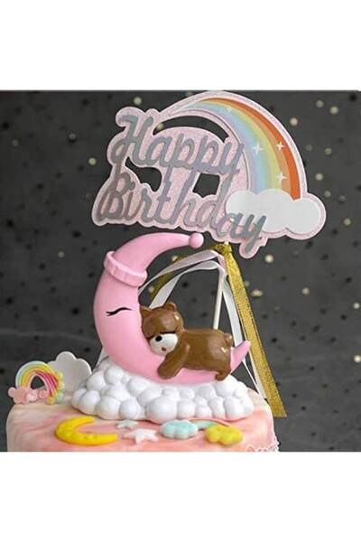 Baloane Vesele Rainbow and Cloud Cake Decoration TOP4