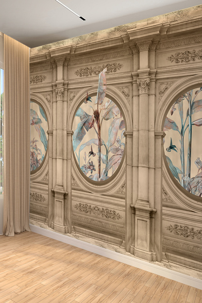 dreamwall Kemerli Tropikal Bahçe İllüzyonlu Tekstil Duvar Kağıdı